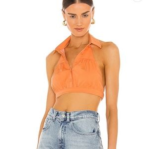 “Maddie” top in peach by Camila Coelho